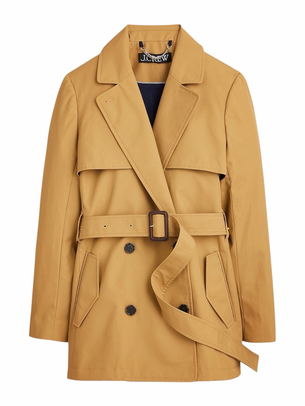 J.Crew – Cropped Icon Water-Repellent Trench Coat – Honey Brown – Sz. 10